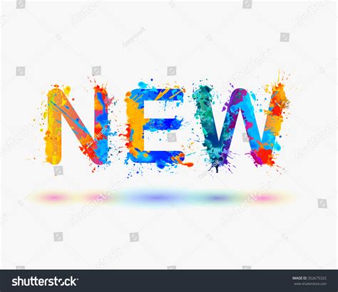 Word New Rainbow Splash Paint Sign Stock Vector 352675325 Shutterstock