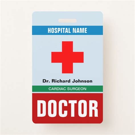 Customized Name Doctor Id Card Badge Zazzle Id Card Template Card
