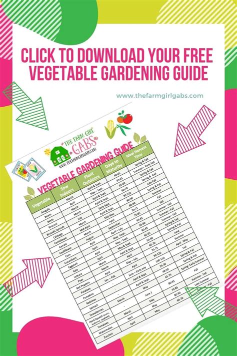 Free Printable Vegetable Gardening Guide The Farm Girl Gabs