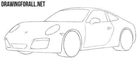 How to draw an easy car. How to Draw a Porsche Easy | Drawingforall.net