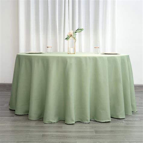 120 Sage Green Polyester Round Tablecloth Washable Linen Tablecloth