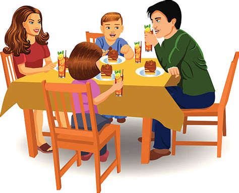 Family Dinner Clip Art, Vector Images & Illustrations - iStock
