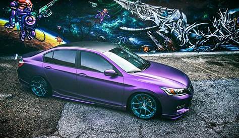 Fully Custom Honda Accord With Air Suspension and Purple Wrap | Honda accord, Honda civic car
