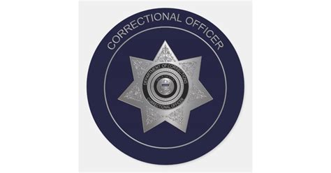 Correctional Officer Badgesilver 1 Round Sticker Zazzle