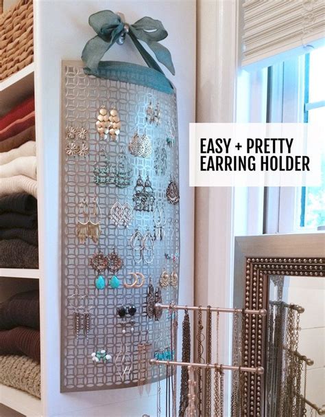 10 Minute Easy And Pretty Earring Holder Jewelry Organizer Wall Diy