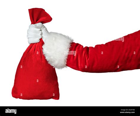 Santa Claus Hand Isolated On White Background Stock Photo Alamy