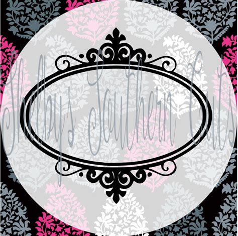 Fancy Monogram Frame Svg Eps Dxf Digital Files