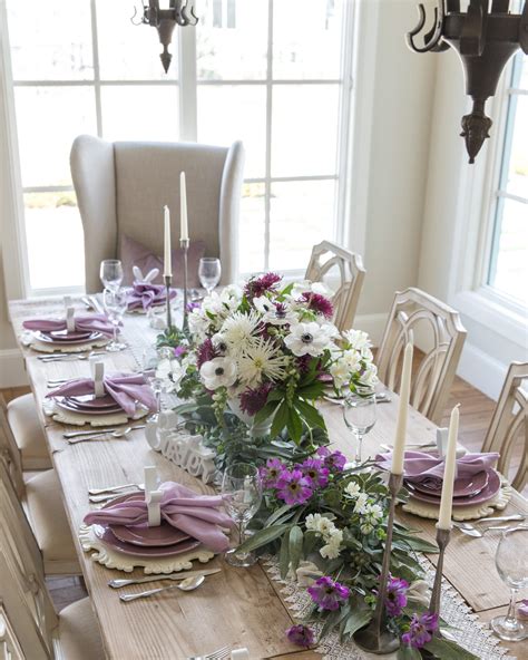 Lavender And White Easter Tablescape Easter Table Decorations Spring