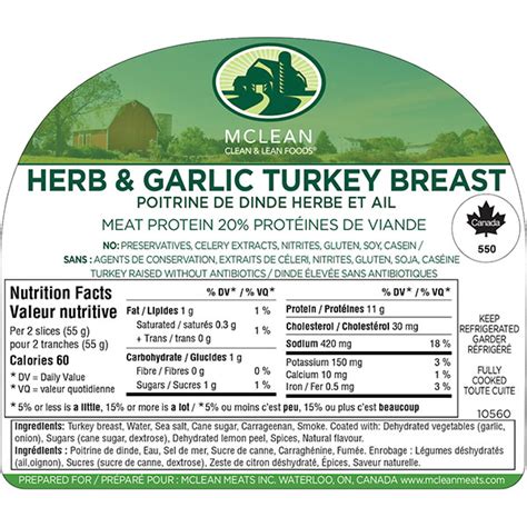 Herb Garlic Turkey Breast McLean Meats Clean Deli Meat Healthy