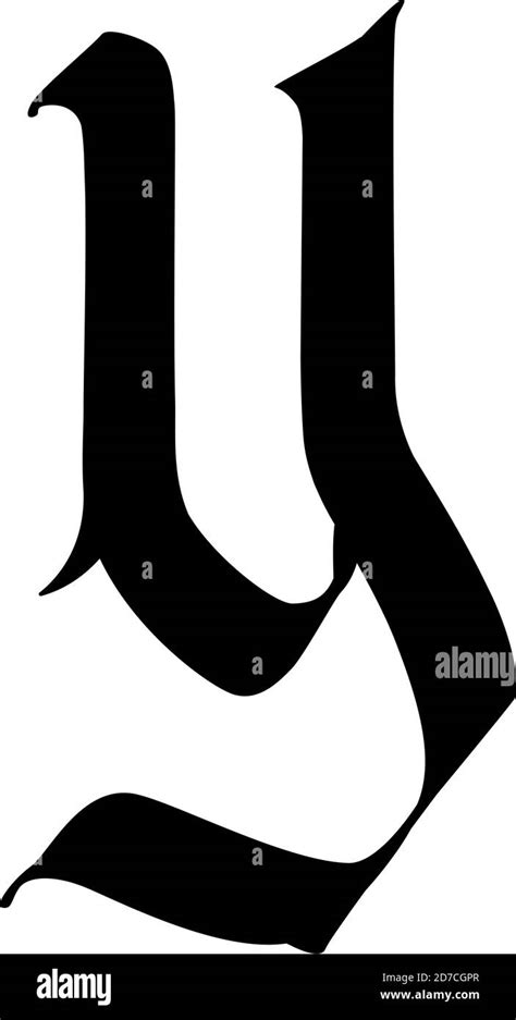 Lettera Y In Stile Gotico Vettore Alfabeto Il Simbolo è Isolato Su
