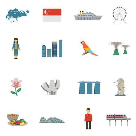 Icon sets from the fun line icons icon family. Singapore Culture Flat Icons Set - Download Free Vectors ...