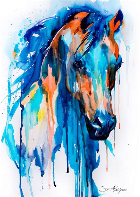 Horseee Art Print Horse Art Watercolor Watercolor Horse Painting