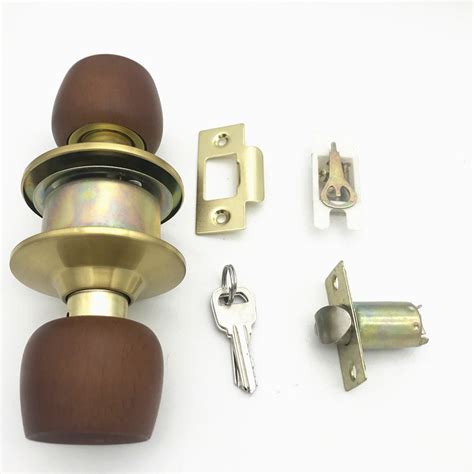 Home Hardware Bedroom Door Lock Wooden Round Tubular Knob Door Lock