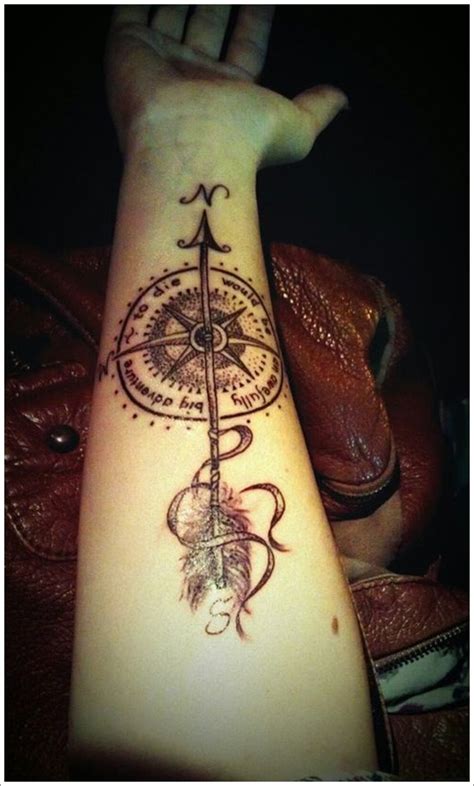 Get Awesome Compass Tattoo Designs 9