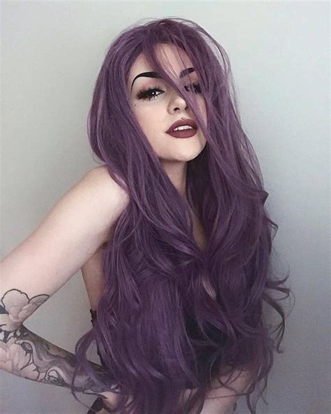 Yayin Saatİ Pastel Purple Hair Dark Purple Hair Long Hair Styles
