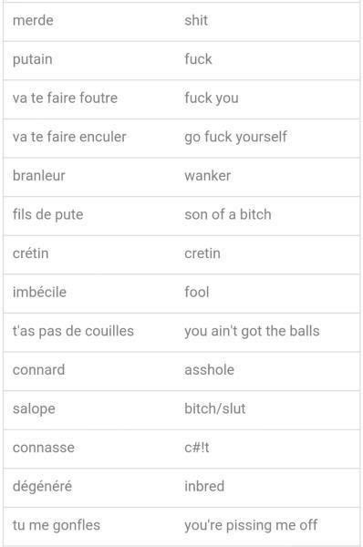 French Swear Words Basic French Words How To Speak French Learn