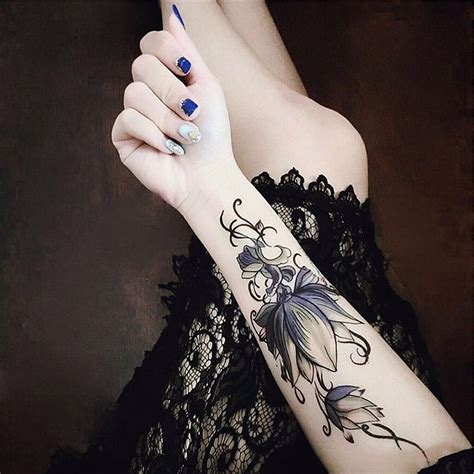 Flower Lotus Wrist Tattoo Ideas For Women Tribal Boho Trendy Cool
