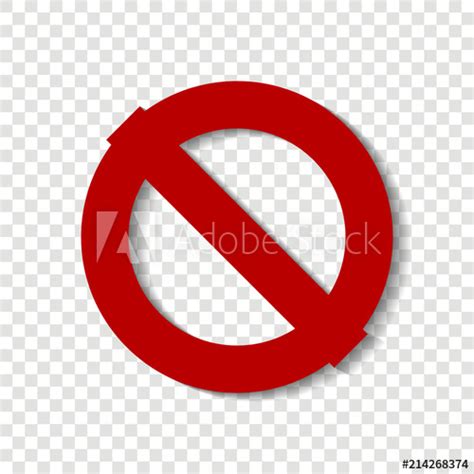 Stop Vector Iconthe Crossed Out Circle Red Stop Sign