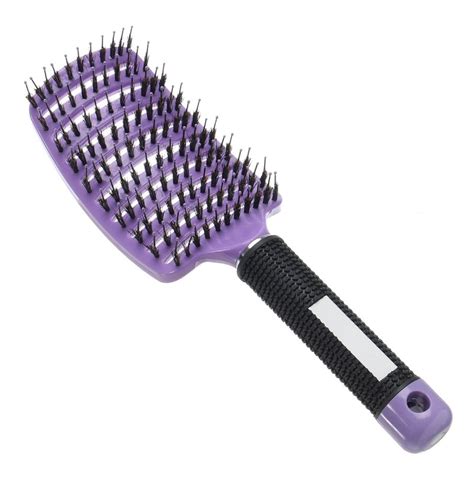 Hair Scalp Massage Comb Bristle Nylon Curly Hairbrush Anti Static Curved Row Hairdressing Tools