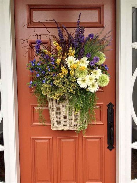 60 Lovely Summer Wreath Design Ideas And Remodel Basket Flower