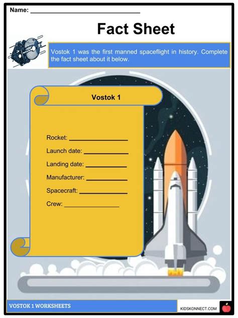 Vostok 1 Facts Worksheets Basic Info And The Spacecraft For Kids