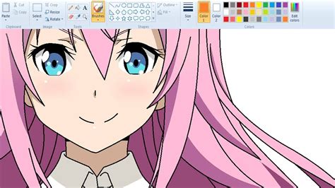 Drawing Anime Girl On Ms Paint Julis Speedpaint Youtube