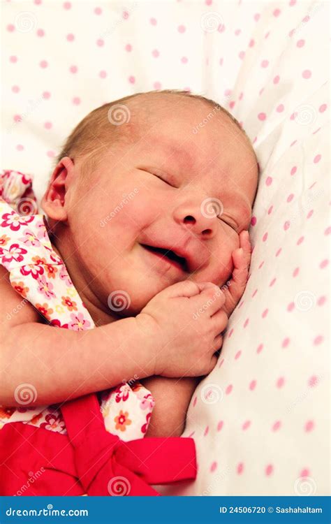 Adorable Sleeping Newborn Baby Girl Stock Photo Image 24506720