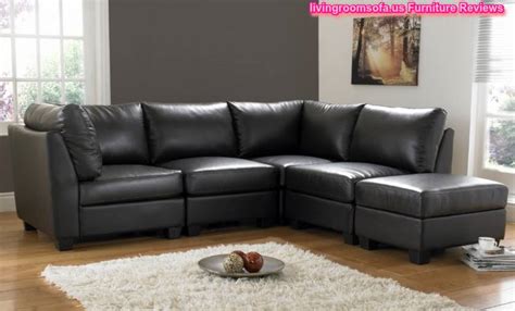 The most common colors of leather furniture pieces include black, espresso and burgundy. L Shaped Black Leather Sofa Living Room Design