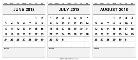 blank printable june july augest calendars example calendar printable
