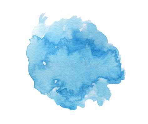 Bright Blue Sky Watercolor Splashed Painting Art Stock Illustration