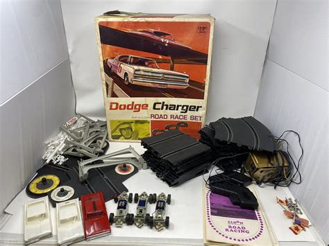 Vintage Rare Eldon Dodge Charger Road Race Slot Car Set In Original Box