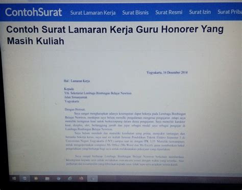 Kamu harus mencari dan mendapatkan sebanyak. Contoh Surat Lamaran Kerja Guru Yang Masih Kuliah - retorika