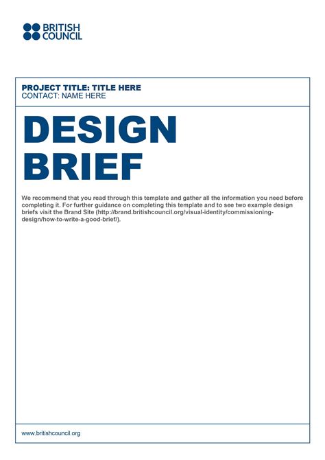 Graphic Design Brief Examples Best Design Idea