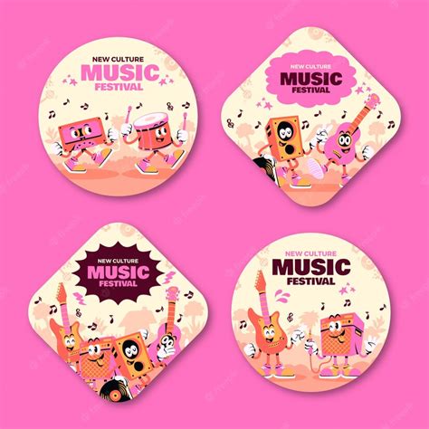Free Vector Music Festival Labels Template