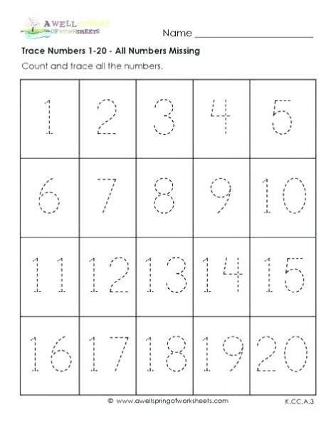 123 Tracing Worksheets Numbers Kindergarten Number Worksheets