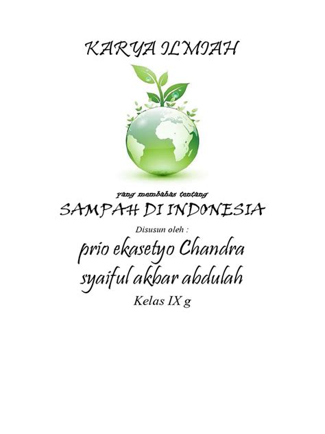 .kita tidak poster kesehatan tema membuang sampah ukuran : Karya Ilmiah tentang sampah