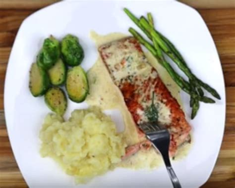 Then serve it warm accompanied by some steamed greens and dinner never looked better! Easy Salmon with Creamy Garlic Dijon Sauce - MyBestRecipes ...