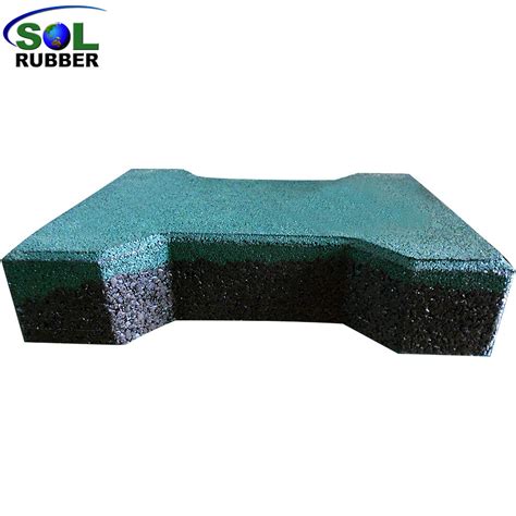 Sol Rubber Outdoor Driveway Recycled Rubber Brick Tiles Patio Pavers