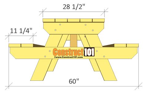 Traditional Picnic Table Plans Construct101