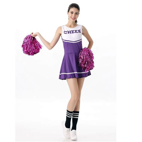 6 Color Sexy High School Cheerleader Costume Cheer Uniform Outfit Fancy Dress Best Crossdress