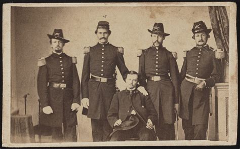 Five Unidentified Soldiers In Union Cavalry Uniforms
