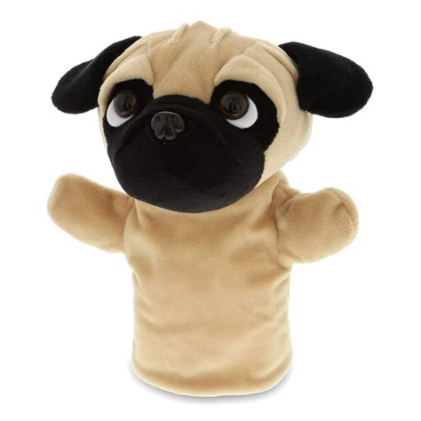 Dollibu Pug Plush Hand Puppets For Kids Soft Puppy Stuffed Animal Hand