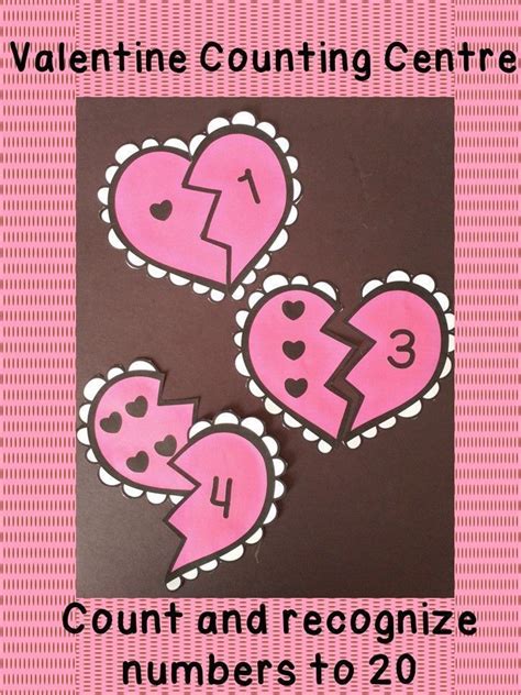 Valentine Counting Cardinality Centre Numbers 0 20 Preschool