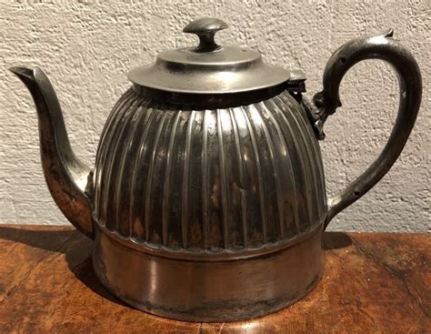 Sheffield Superior Silver Plated Teapot With Vintage Oval