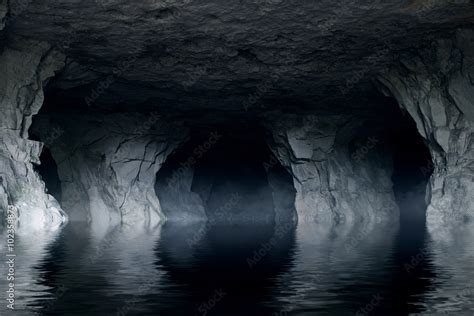 Underground River In A Dark Stone Cave Stock Photo Adobe Stock