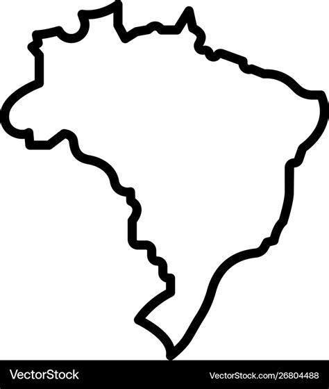Brazil Map Icon Outline Style Royalty Free Vector Image
