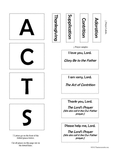 Worksheet of children praying : Prayer (ACTS) F3 Activity - That Resource Site