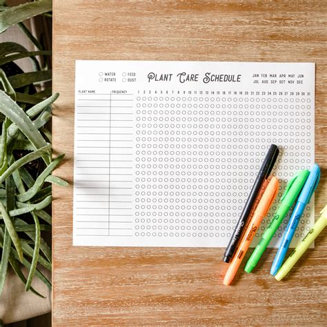 Plant Watering Schedule Free Printable The Anastasia Co