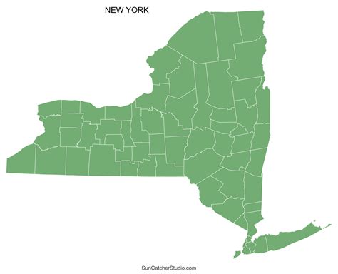 New York County Map Printable State Map With County Lines Diy