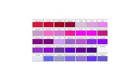 Image result for purple shades chart | Purple colour shades, Purple
